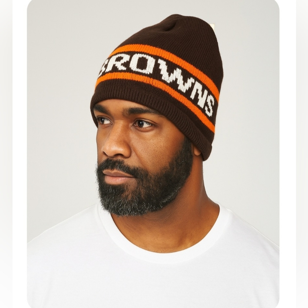 Vintage Cleveland Browns Winter Beanie Hat Cap NFL NWT